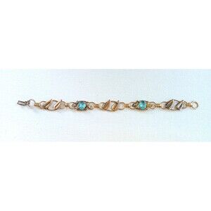 Vintage Pr St Co 1/20 12K GF Bracelet Blue Stone Providence Stock Co  7"